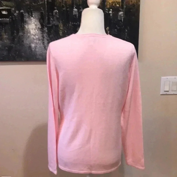 Croft & Barrow V-Neck Soft Pink 100% Acrylic Long Sleeved Sweater-Size L - Picture 3 of 6